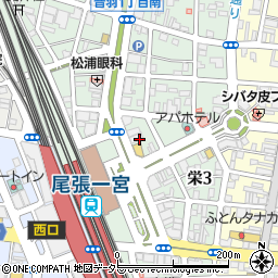 愛知県一宮市栄周辺の地図