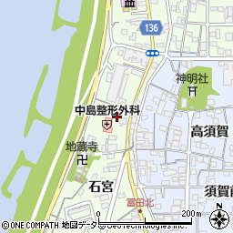 愛知県一宮市冨田上町周辺の地図