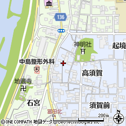 愛知県一宮市西五城宮西周辺の地図