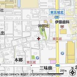 愛知県一宮市東五城南田尾745周辺の地図