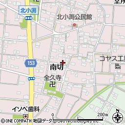 愛知県一宮市北小渕南切1434周辺の地図