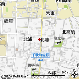 愛知県一宮市千秋町佐野北浦周辺の地図