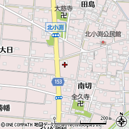 愛知県一宮市北小渕南切27周辺の地図