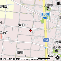 愛知県一宮市北小渕大日周辺の地図