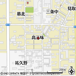愛知県一宮市三条高三味周辺の地図
