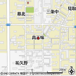 愛知県一宮市三条（高三味）周辺の地図