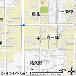 愛知県一宮市三条墓北69周辺の地図