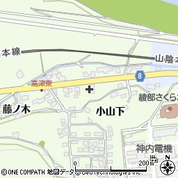 京都府綾部市高津町楮ノ木周辺の地図