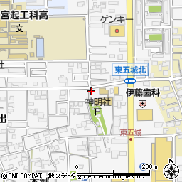 愛知県一宮市東五城南田尾39周辺の地図