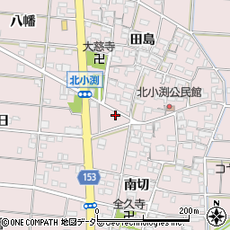 愛知県一宮市北小渕南切13周辺の地図