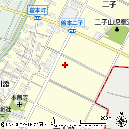 愛知県江南市曽本町周辺の地図