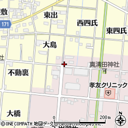 愛知県一宮市北小渕（道上）周辺の地図