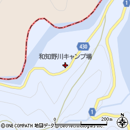 和知野川キャンプ場周辺の地図