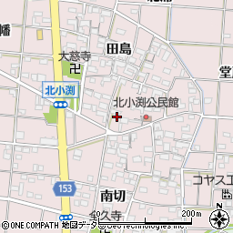 愛知県一宮市北小渕田島周辺の地図