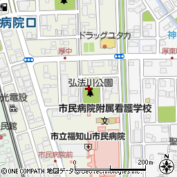 弘法川公園周辺の地図