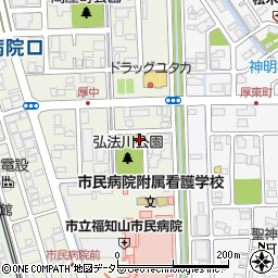 弘法川公園トイレ周辺の地図