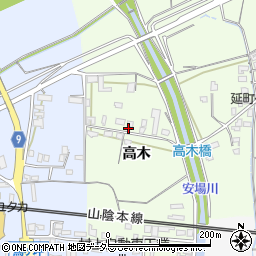 京都府綾部市延町高木周辺の地図