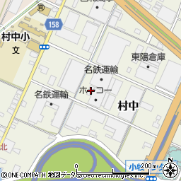 愛知県小牧市村中1074-1周辺の地図