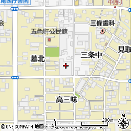 愛知県一宮市東五城中通り西12周辺の地図