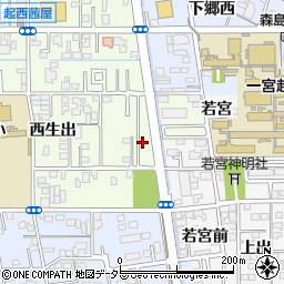 愛知県一宮市起西生出90周辺の地図