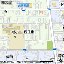 愛知県一宮市起西生出周辺の地図