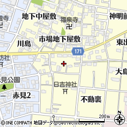愛知県一宮市大赤見山王裏周辺の地図