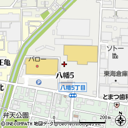 愛知県一宮市八幡5丁目周辺の地図