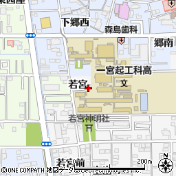 愛知県一宮市東五城若宮周辺の地図