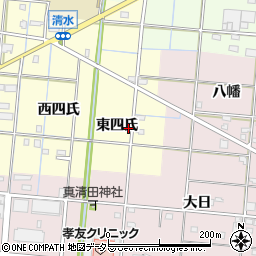 愛知県一宮市大赤見東四氏周辺の地図