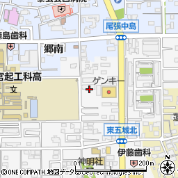 愛知県一宮市東五城篭島周辺の地図