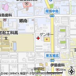 愛知県一宮市東五城（篭島）周辺の地図