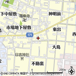 愛知県一宮市大赤見市場東屋敷11-3周辺の地図