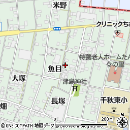 愛知県一宮市千秋町加納馬場（魚目）周辺の地図