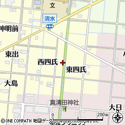 愛知県一宮市大赤見西四氏周辺の地図
