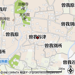 神奈川県小田原市曽我谷津周辺の地図