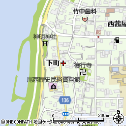 愛知県一宮市起下町周辺の地図