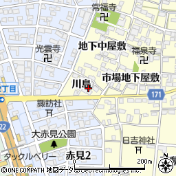 愛知県一宮市大赤見川島周辺の地図