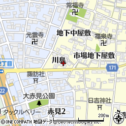 愛知県一宮市大赤見（川島）周辺の地図
