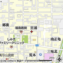 愛知県一宮市大和町馬引（宮浦）周辺の地図