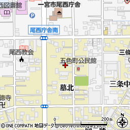 愛知県一宮市三条墓北周辺の地図