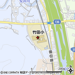朝来市立竹田小学校周辺の地図