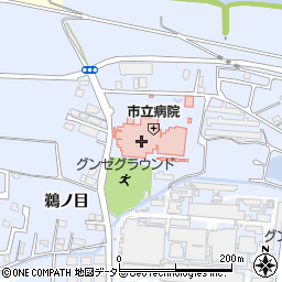 綾部市立病院周辺の地図