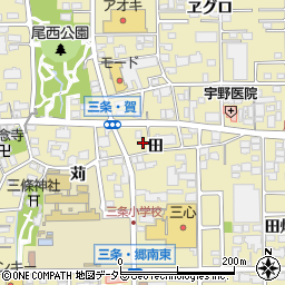 愛知県一宮市三条（田）周辺の地図