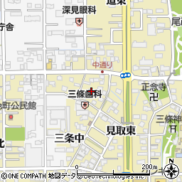 愛知県一宮市三条通周辺の地図