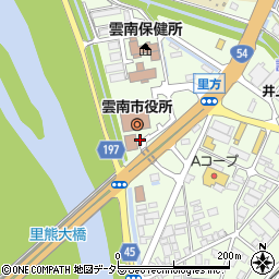 雲南市役所健康福祉部　健康福祉総務課周辺の地図