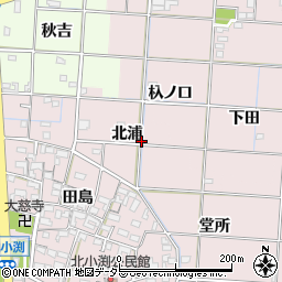 愛知県一宮市北小渕北浦周辺の地図