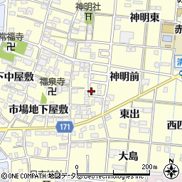 愛知県一宮市大赤見市場東屋敷周辺の地図