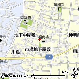 愛知県一宮市大赤見市場地下屋敷周辺の地図