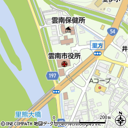 島根県雲南市周辺の地図