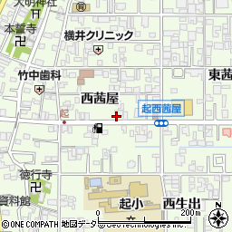 愛知県一宮市起西茜屋周辺の地図